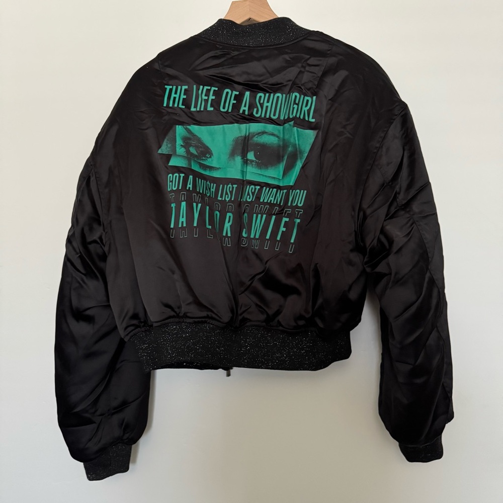 Taylor Swift Teal Graphic Crop Jacket